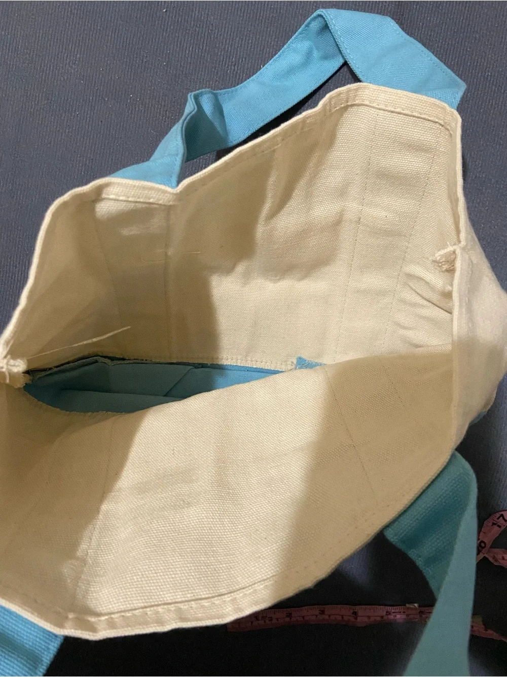 Mini Pastel Canvas Tote Bags- Blue